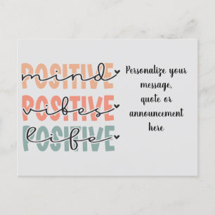 Positive Mind Vibes Life-meddelande vykort
