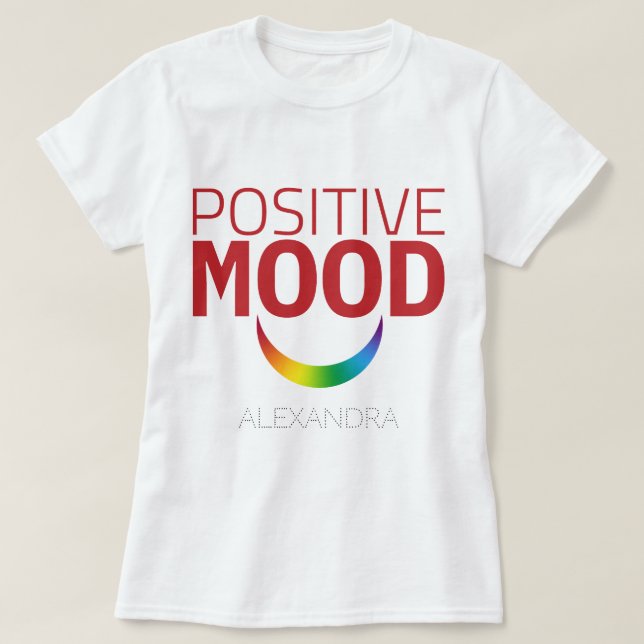 Positive Mood Ögon Smile Red Rainbow LGBT GAY Namn T Shirt (Design framsida)