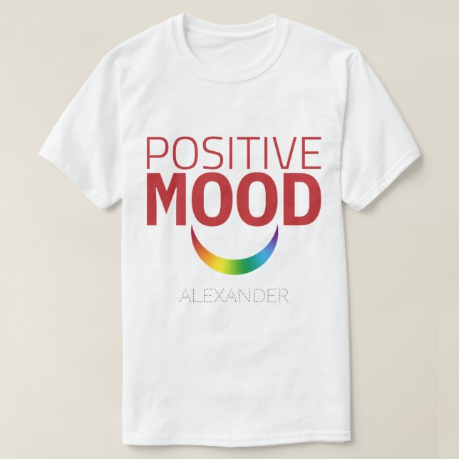 Positive Mood Smile Red Rainbow GAY LGBT Roligt Na T Shirt (Design framsida)