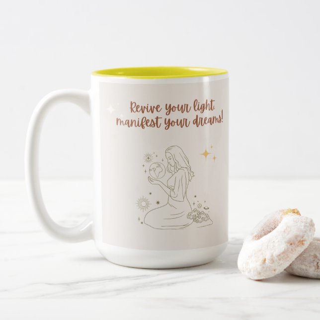 positive morning affirmation mug Två-Tonad mugg (Med munk)