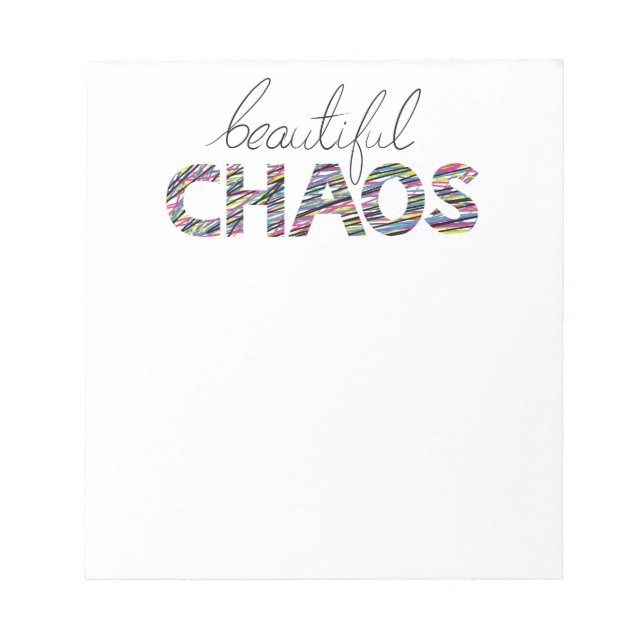 Positive Motivational Text Beautiful Chaos Anteckningsblock (Framsida)