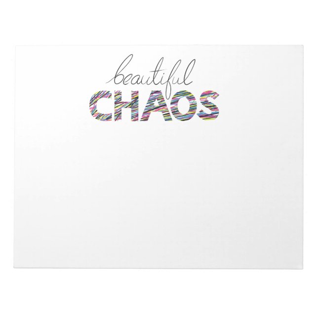 Positive Motivational Text Beautiful Chaos Anteckningsblock (Framsida)