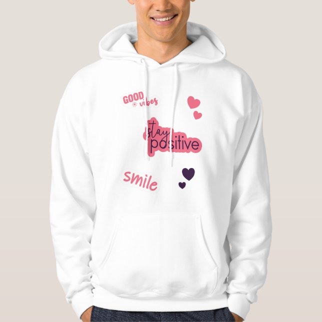 Positive Ord Stickers Hearests Hoodie (Framsida)