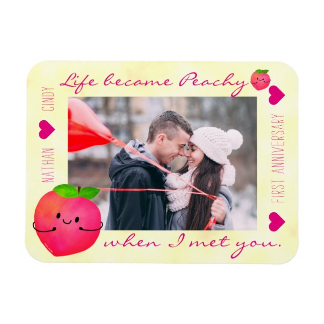 Positive Peach Pun - Peachy Magnet (Horisontell)