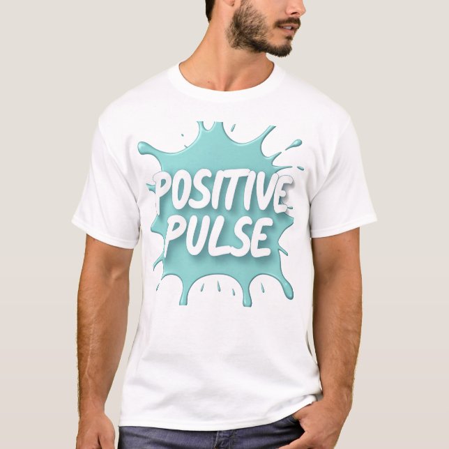 Positive Pulse Splatter Graphic T Shirt (Framsida)