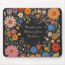 Positive Quote Mousepad - Blommigt