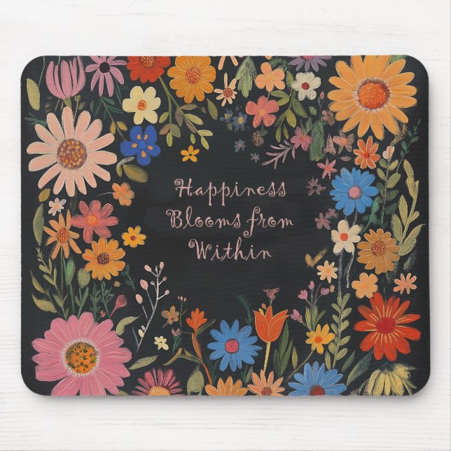 Positive Quote Mousepad - Blommigt Musmatta (Framsidan)