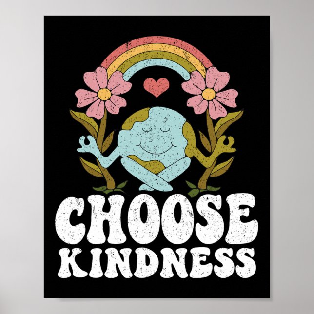 Positive Rainbow Peace Hippie Välj Kindness Eart Poster (Framsidan)
