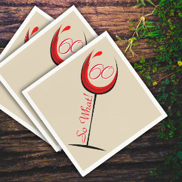 Positive Red Vin Glass 60 Så vad/60:e födelsedag Pappersservett