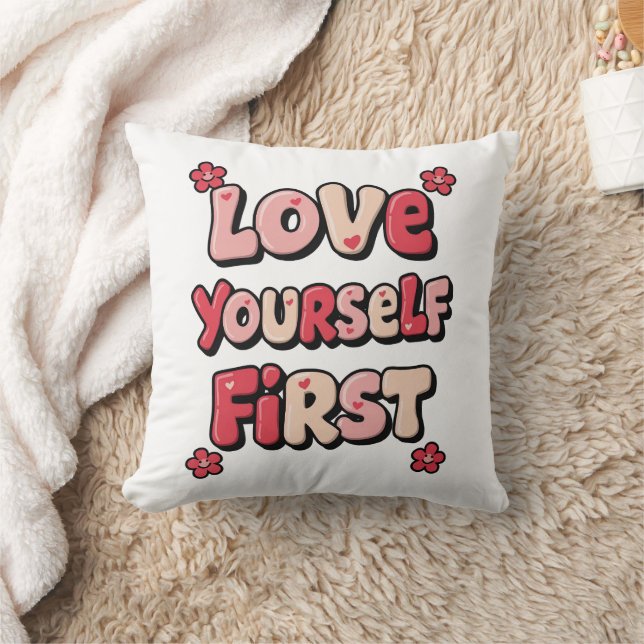 Positive Self Love "Love Yourself First" Kudde (Filt)