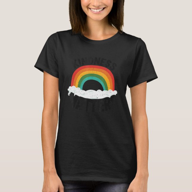 Positive Sped Teacher Anti Bullying Rainbow Kindne T Shirt (Framsida)