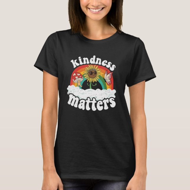 Positive Sped Teacher Anti Bullying Rainbow Kindne T Shirt (Framsida)