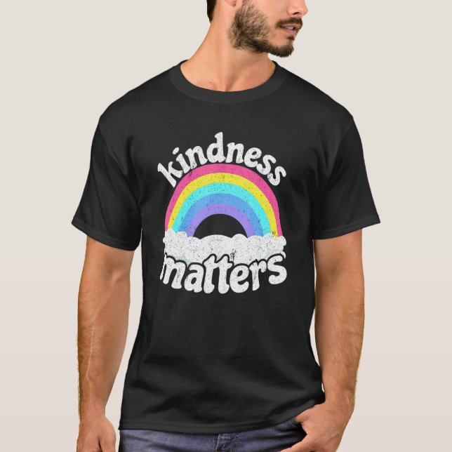 Positive Sped Teacher Anti Bullying Rainbow Kindne T Shirt (Framsida)