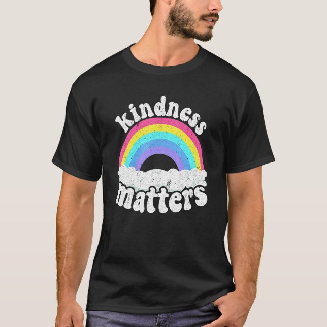 Positive Sped Teacher Anti Bullying Rainbow Kindne T Shirt (Framsida)