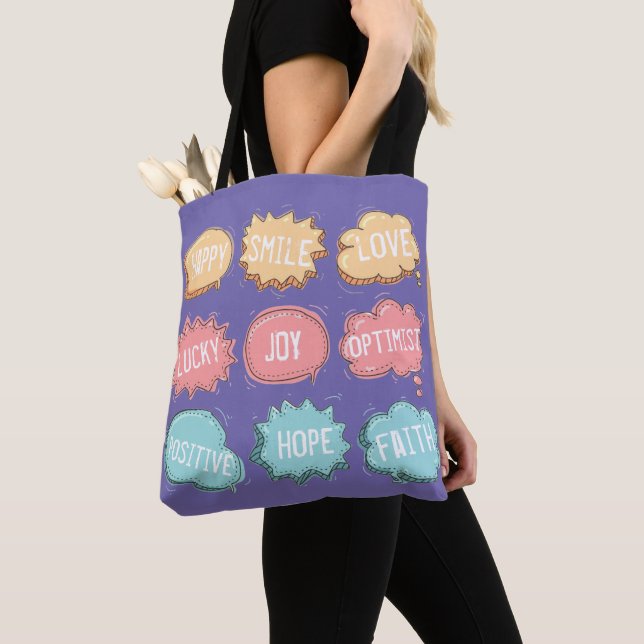 Positive Thinking Tote Bag - Anpassade Tygkasse (Närbild)