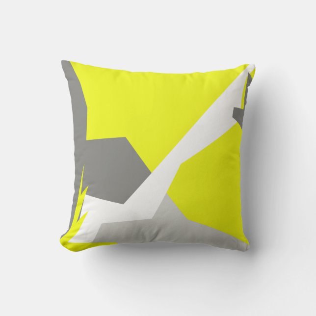 Positive Vibes Abstrakt Art Gult Cushion Pillow Kudde (Framsida)