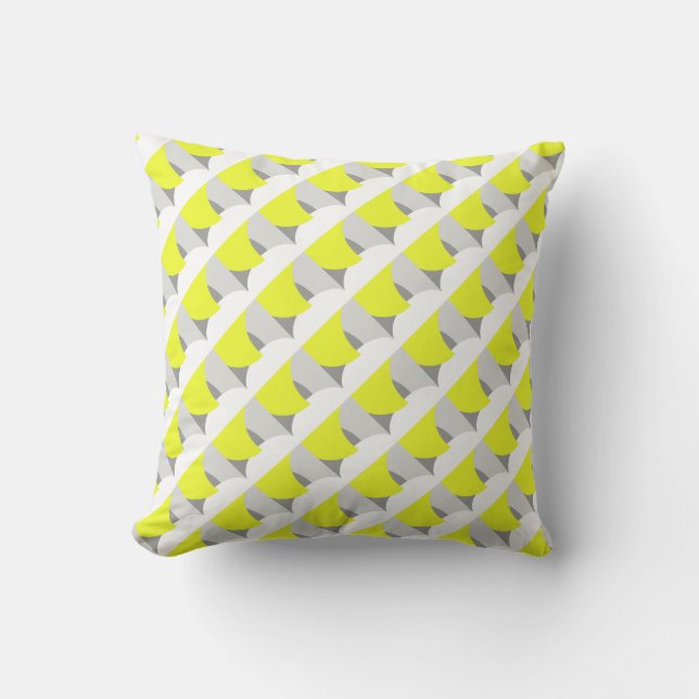 Positive Vibes Abstrakt Art Gult Cushion Pillow Kudde (Framsida)