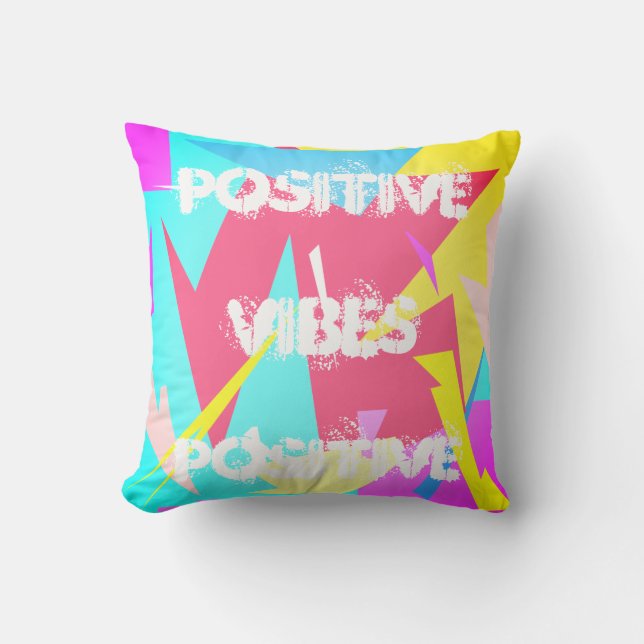 Positive Vibes Abstrakt Art Pastel Cushion Pillow Kudde (Framsida)