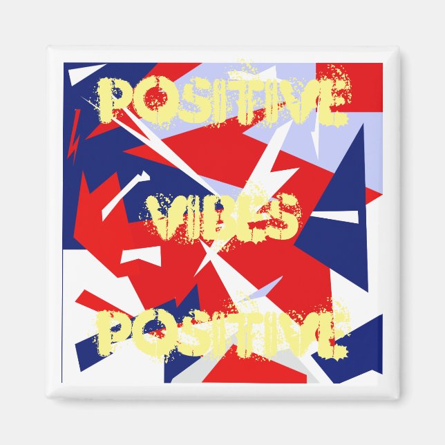 Positive Vibes Abstrakt Art Pastel Färg Magnet (Framsidan)