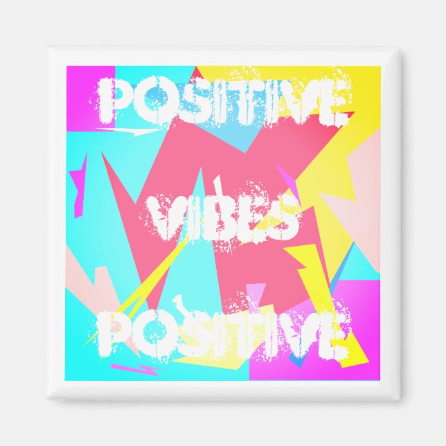 Positive Vibes Abstrakt Art Pastel Färg Magnet (Framsidan)