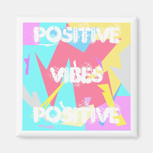 Positive Vibes Abstrakt Art Pastel Färg Magnet (Framsidan)