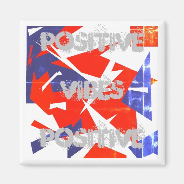 Positive Vibes Abstrakt Art Pastel Färg Magnet (Framsidan)
