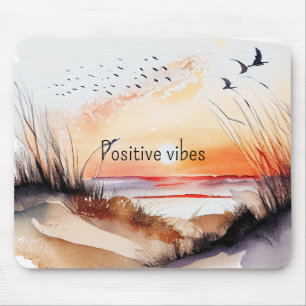 Positive Vibes Beach Sunset with Birds Musmatta