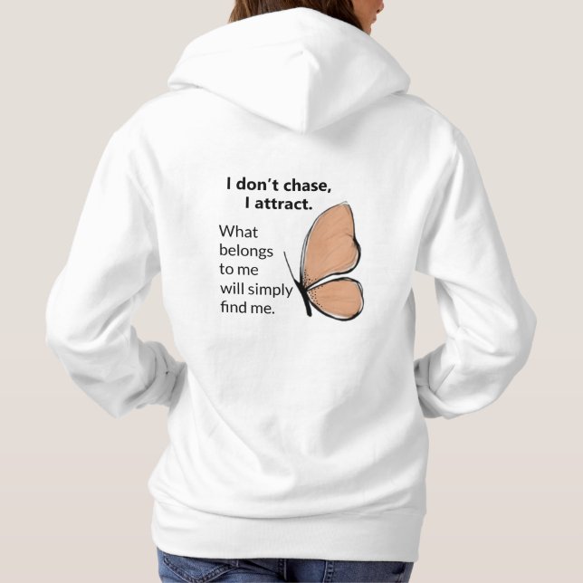 Positive Vibes Butterfly Hoodie T Shirt (Baksida)