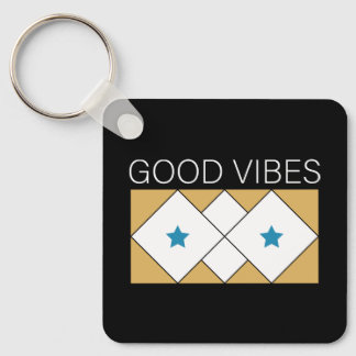 Positive Vibes - fräscha design - svart Nyckelring