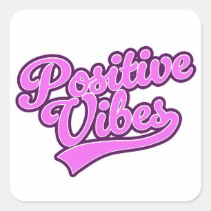 Positive Vibes Fyrkantigt Klistermärke