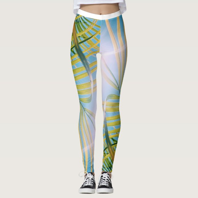 Positive Vibes Handflatan Träd Sunny Leggings (Framsida)