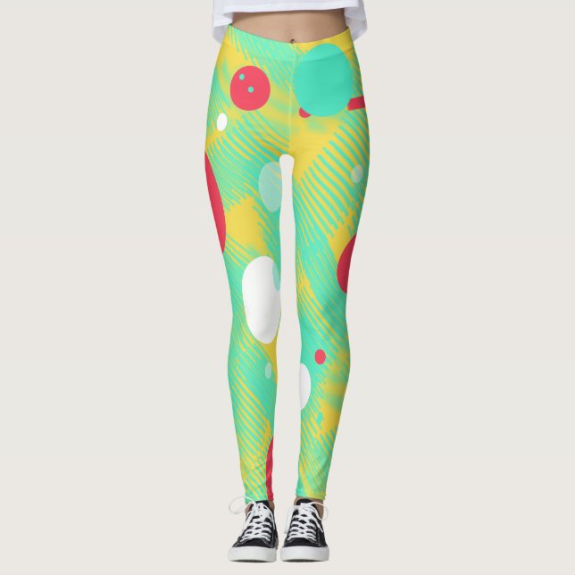 Positive Vibes Ljusa färger Leggings (Framsida)