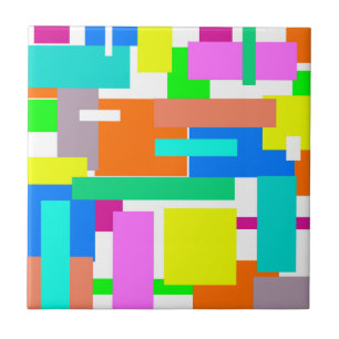 Positive Vibes Lycklig Färg Abstrakt Art Blocks Kakelplatta