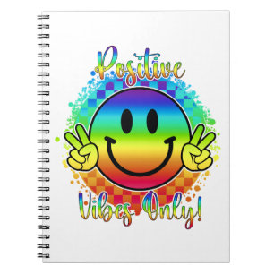 Positive Vibes Only Smiley face bärbar dator Anteckningsbok