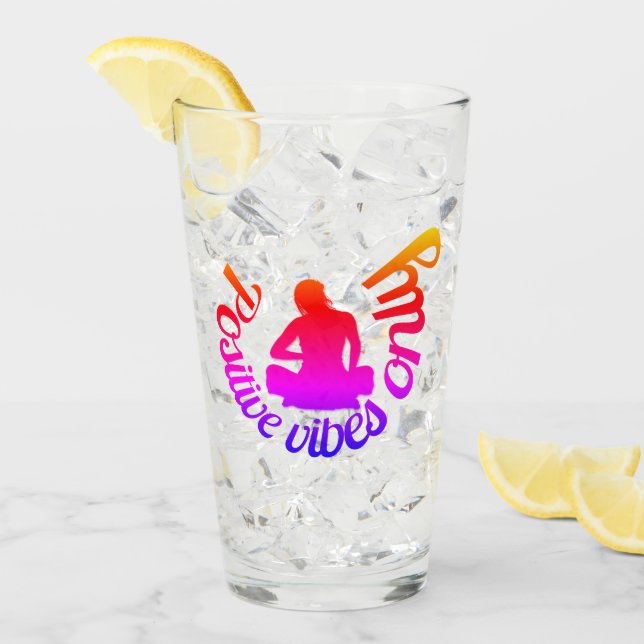 Positive Vibes Only Zen Yoga Meditation Lotus Glaskopp (Framsida Ice)