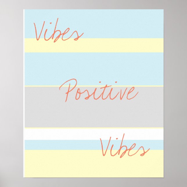 Positive Vibes Pastel Färg A3 Poster (Framsidan)
