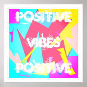 Positive Vibes Pastel Färg Abstrakt Art Poster