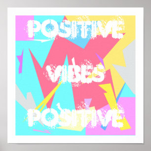 Positive Vibes Pastel Färg Abstrakt Art Poster