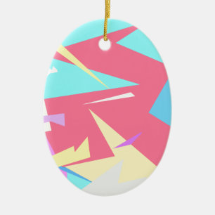 Positive Vibes Pastel Färg Abstrakt Julgransprydnad Keramik