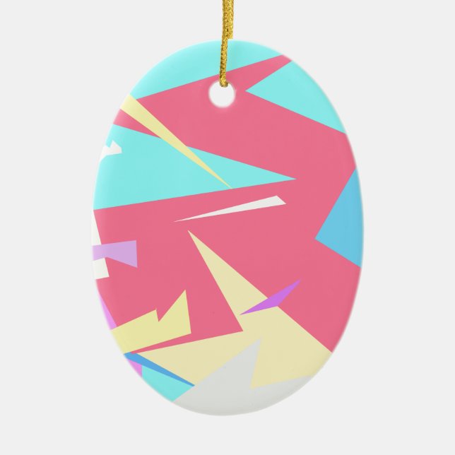 Positive Vibes Pastel Färg Abstrakt Julgransprydnad Keramik (Framsidan)
