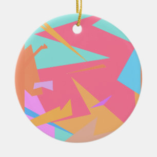 Positive Vibes Pastel Färg Abstrakt Julgransprydnad Keramik