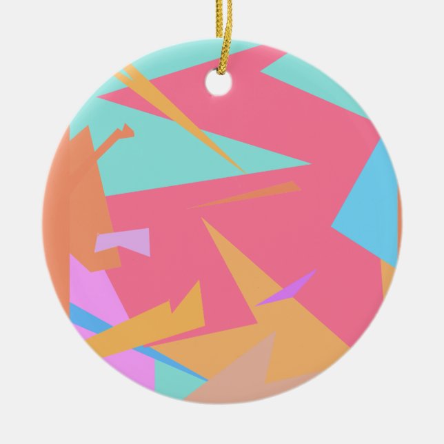 Positive Vibes Pastel Färg Abstrakt Julgransprydnad Keramik (Framsidan)