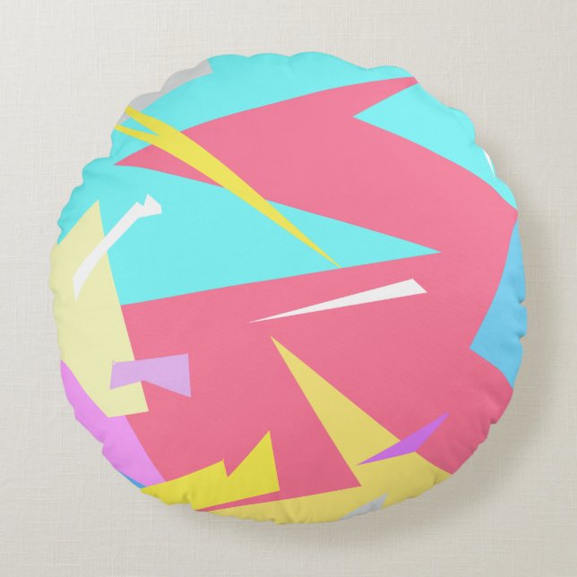 Positive Vibes Pastel Färg Abstrakt Rund Kudde (Framsidan)