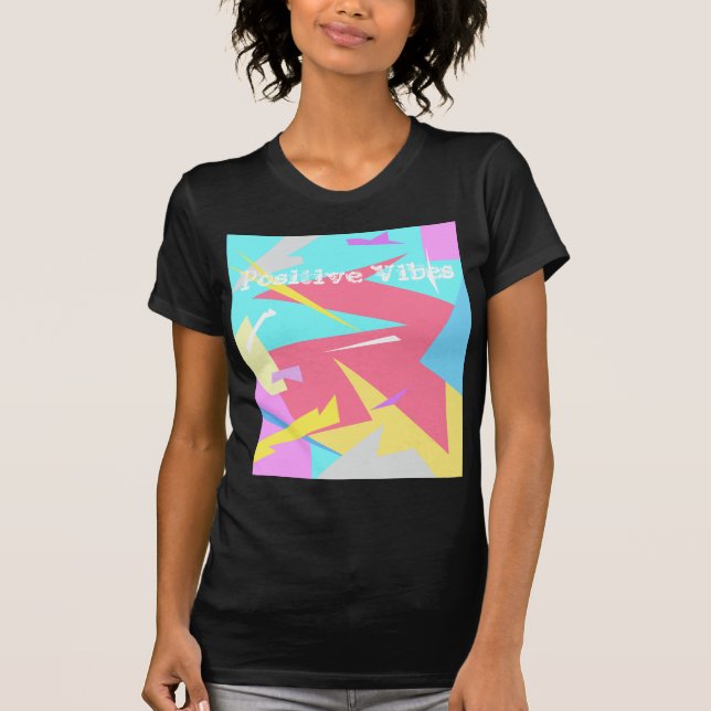 Positive Vibes Pastel Färg Abstrakt T Shirt (Framsida)