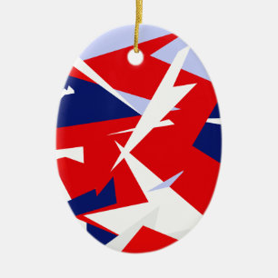 Positive Vibes Red Blue White Julgransprydnad Keramik