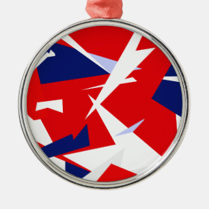 Positive Vibes Red Blue White Julgransprydnad Metall