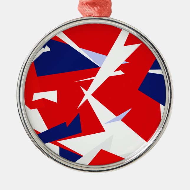 Positive Vibes Red Blue White Julgransprydnad Metall (Framsidan)