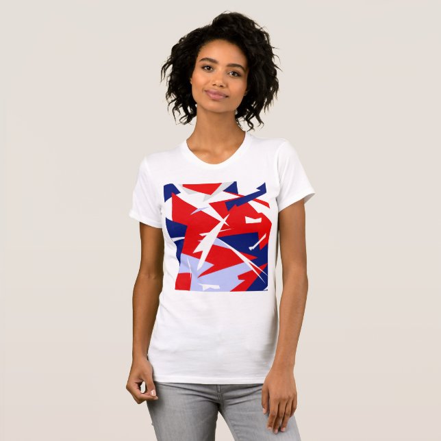 Positive Vibes Red Blue White T Shirt (Hel framsida)