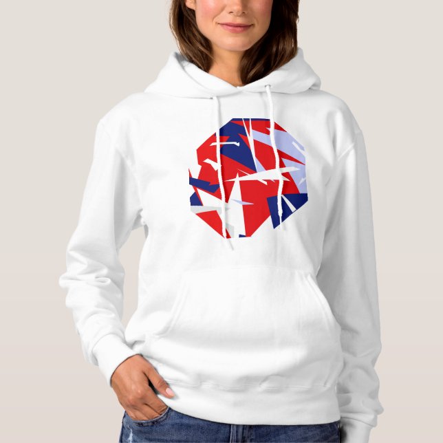 Positive Vibes Red Blue White T Shirt (Framsida)