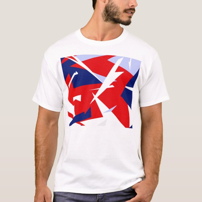 Positive Vibes Red Blue White T Shirt (Framsida)
